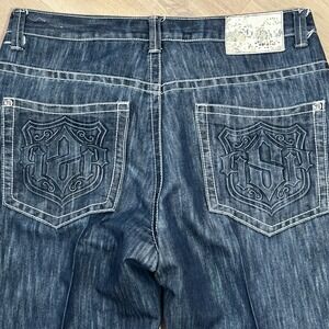 Southpole Premium Jeans Mens 40x33 Blue Vintage Y2K Baggy Embroidered Logo  90s‎